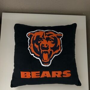 Chicago Bears Blue and Orange Throw Pillow 14x14